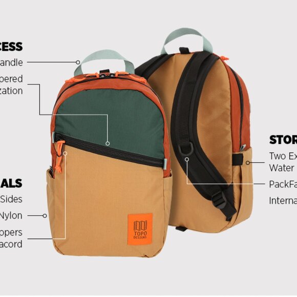 Topo design Backpack - Orange/Tan two tone - Picture 6 of 7